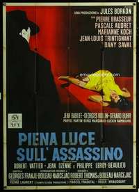 z575 SPOTLIGHT ON MURDER Italian one-panel movie poster '61 Cenci art!