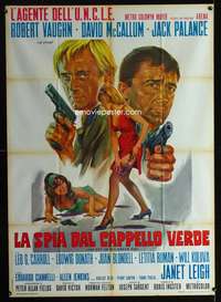 z576 SPY IN THE GREEN HAT Italian one-panel movie poster '66 Stefano art!