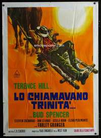 z583 THEY CALL ME TRINITY Italian one-panel movie poster '71 Casaro art!