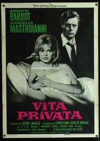 z591 VERY PRIVATE AFFAIR Italian one-panel movie poster '62 sexy Bardot!