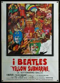 z597 YELLOW SUBMARINE Italian one-panel movie poster R70s Beatles,different!