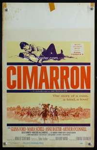 z127 CIMARRON window card movie poster '60 Anthony Mann, Glenn Ford