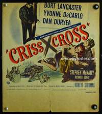z132 CRISS CROSS window card movie poster '48 Burt Lancaster film noir!