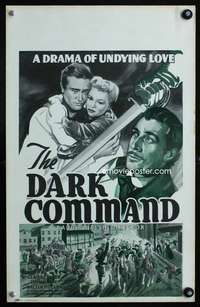 z135 DARK COMMAND window card movie poster '40 John Wayne, Walter Pidgeon