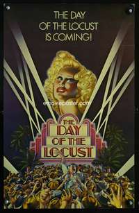 z137 DAY OF THE LOCUST window card movie poster '75 Schlesinger, Byrd art!