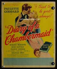 z142 DIARY OF A CHAMBERMAID window card movie poster '46 Paulette Goddard