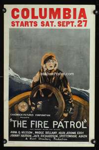 z154 FIRE PATROL window card movie poster '24 Anna Q. Nilsson sailing ship!