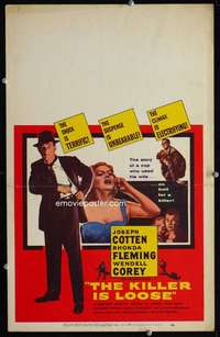 z205 KILLER IS LOOSE window card movie poster '56 Budd Boetticher, Cotten