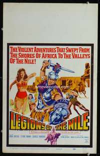 z216 LEGIONS OF THE NILE window card movie poster '60 Italian Egypt epic!