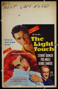 z218 LIGHT TOUCH window card movie poster '51 Stewart Granger, Pier Angeli