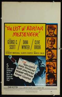 z221 LIST OF ADRIAN MESSENGER window card movie poster '63 John Huston