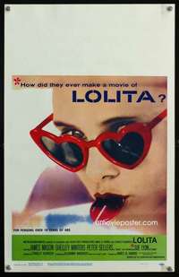 z223 LOLITA window card movie poster '62 Stanley Kubrick, sexy Sue Lyon!