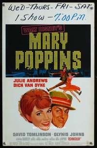 z234 MARY POPPINS window card movie poster '64 Julie Andrews, Walt Disney
