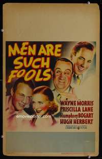 z236 MEN ARE SUCH FOOLS window card movie poster '38 early Humphrey Bogart!