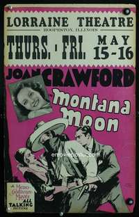 z239 MONTANA MOON window card movie poster '30 young Joan Crawford, Brown!