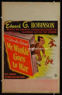 z242 MR WINKLE GOES TO WAR window card movie poster '44 Edward G. Robinson