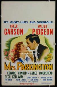 z243 MRS PARKINGTON window card movie poster '44 Greer Garson, Walter Pidgeon