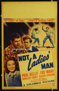 z252 NOT A LADIES' MAN window card movie poster '42 Fay Wray, Paul Kelly
