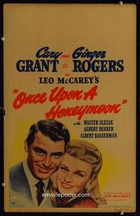 z255 ONCE UPON A HONEYMOON window card movie poster '42 Ginger Rogers, Grant