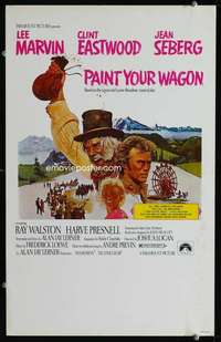 z258 PAINT YOUR WAGON window card movie poster '69 Clint Eastwood, Marvin