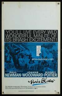 z260 PARIS BLUES window card movie poster '61 Newman, Woodward, Poitier