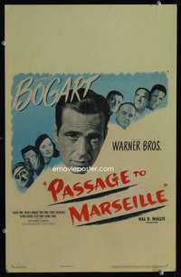 z263 PASSAGE TO MARSEILLE window card movie poster '44 Humphrey Bogart in WWII