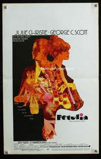 z267 PETULIA window card movie poster '68 Julie Christie, George C Scott