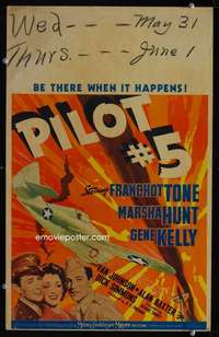 z268 PILOT #5 window card movie poster '42 aviator Gene Kelly, Franchot Tone