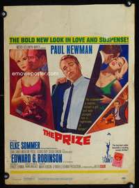 z274 PRIZE window card movie poster '63 Paul Newman, sexy Elke Sommer!