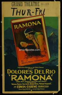 z278 RAMONA window card movie poster '28 great artwork of Dolores Del Rio!