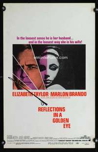 z283 REFLECTIONS IN A GOLDEN EYE window card movie poster '67 Taylor, Brando