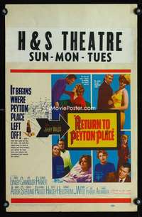 z284 RETURN TO PEYTON PLACE window card movie poster '61 Lynley, Chandler