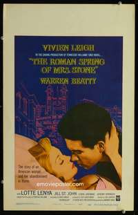 z288 ROMAN SPRING OF MRS STONE window card movie poster '62 Beatty, Leigh