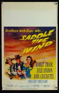 z290 SADDLE THE WIND window card movie poster '57 John Cassavetes, Taylor