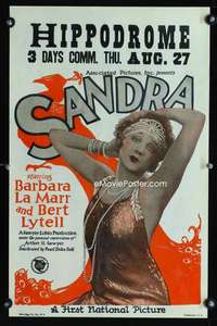 z294 SANDRA window card movie poster '24 sexy scandalous Barbara La Marr!