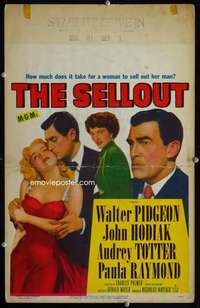 z299 SELLOUT window card movie poster '52 Walter Pidgeon, Audrey Totter