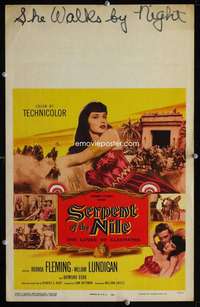 z300 SERPENT OF THE NILE window card movie poster '53 Fleming as Cleopatra!