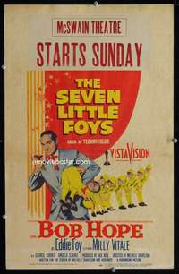z303 SEVEN LITTLE FOYS window card movie poster '55 Bob Hope with 7 kids!
