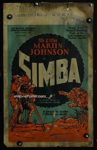 z306 SIMBA window card movie poster '28 Osa & Martin Johnson African safari!