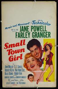 z311 SMALL TOWN GIRL window card movie poster '53 Jane Powell, Granger