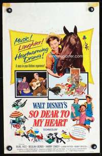 z312 SO DEAR TO MY HEART window card movie poster R64 Walt Disney, Ives