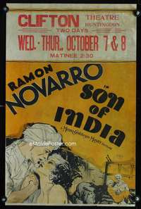 z316 SON OF INDIA window card movie poster '31 Ramon Novarro, Madge Evans