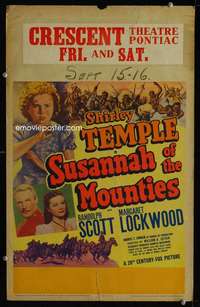 z327 SUSANNAH OF THE MOUNTIES window card movie poster '39 Shirley Temple