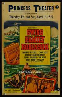 z332 SWISS FAMILY ROBINSON window card movie poster '40 Thomas Mitchell