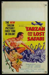 z335 TARZAN & THE LOST SAFARI window card movie poster '57 Gordon Scott