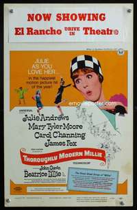 z343 THOROUGHLY MODERN MILLIE window card movie poster '67 Julie Andrews