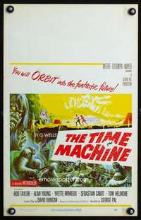 z345 TIME MACHINE window card movie poster '60 H.G. Wells, George Pal