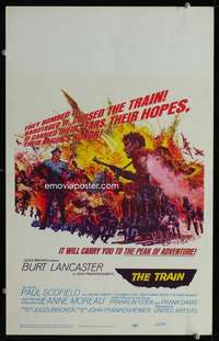 z349 TRAIN window card movie poster '65 Burt Lancaster, John Frankenheimer