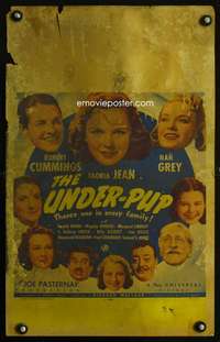 z357 UNDER PUP window card movie poster '39 Bob Cummings, Gloria Jean, Grey
