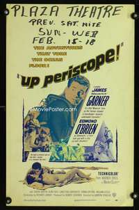 z360 UP PERISCOPE window card movie poster '59 James Garner, Edmond O'Brien